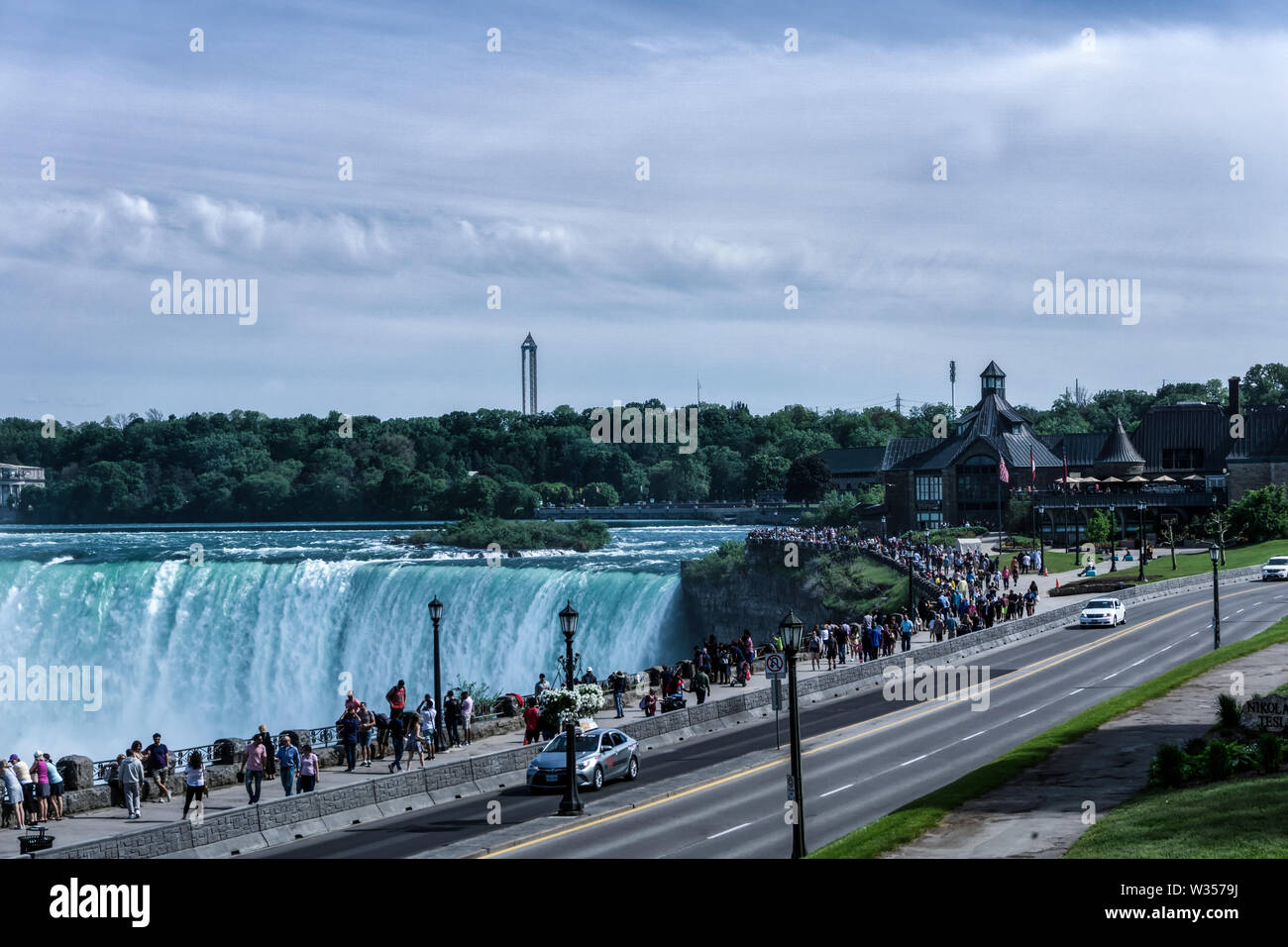 Canada Ontario Niagara Falls June 2019, many People are visiting the falls Stock Photo