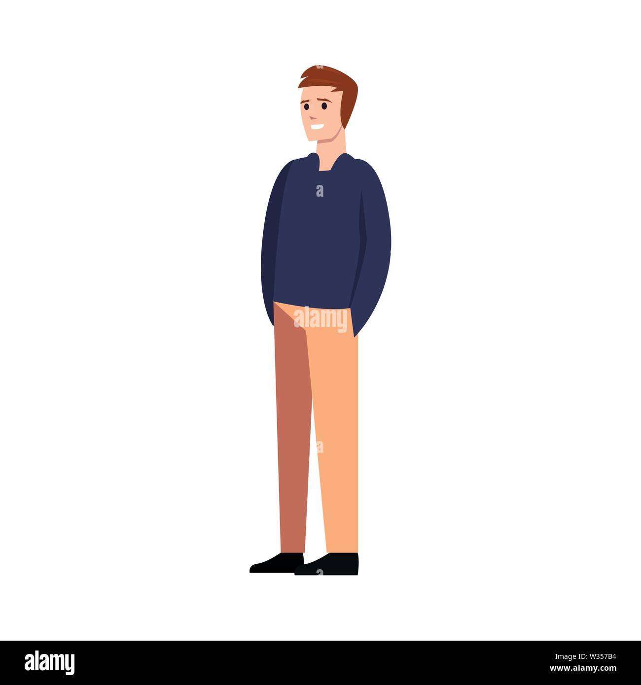 man happy young people on white background vector illustration Stock ...