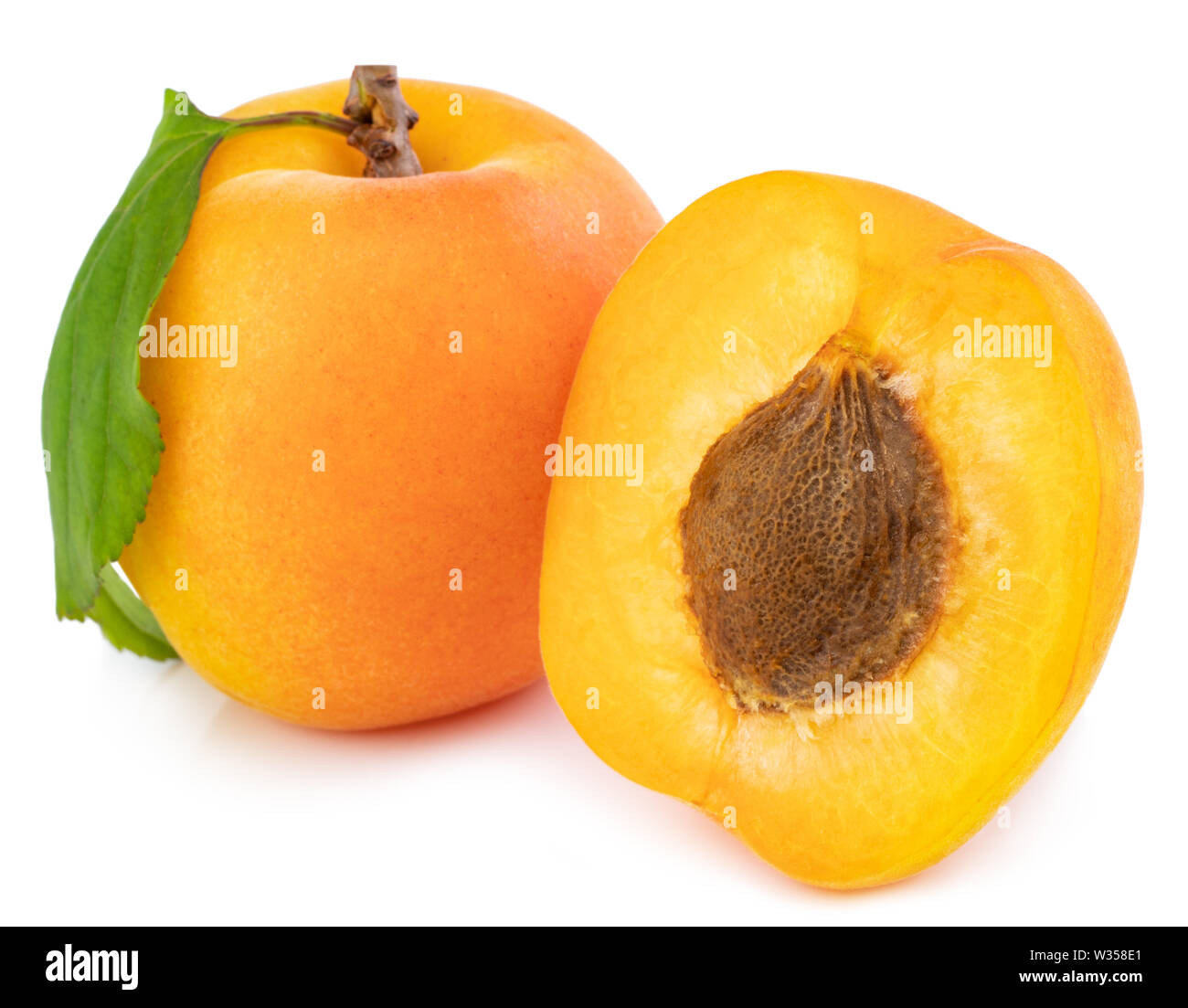 Apricot isolated on white background. Clipping Path Stock Photo - Alamy