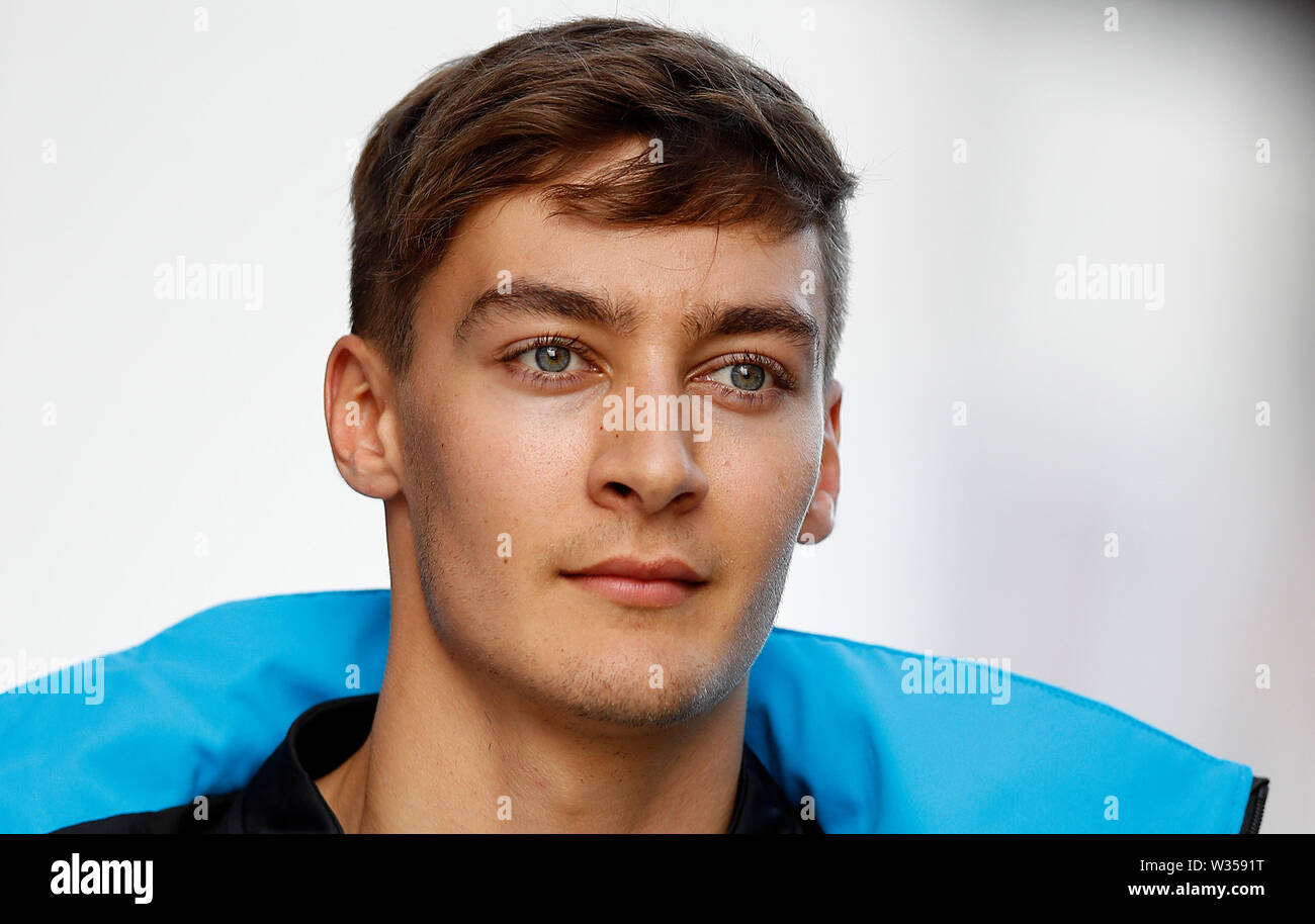 Williams driver George Russell in the paddock during practice for the ...