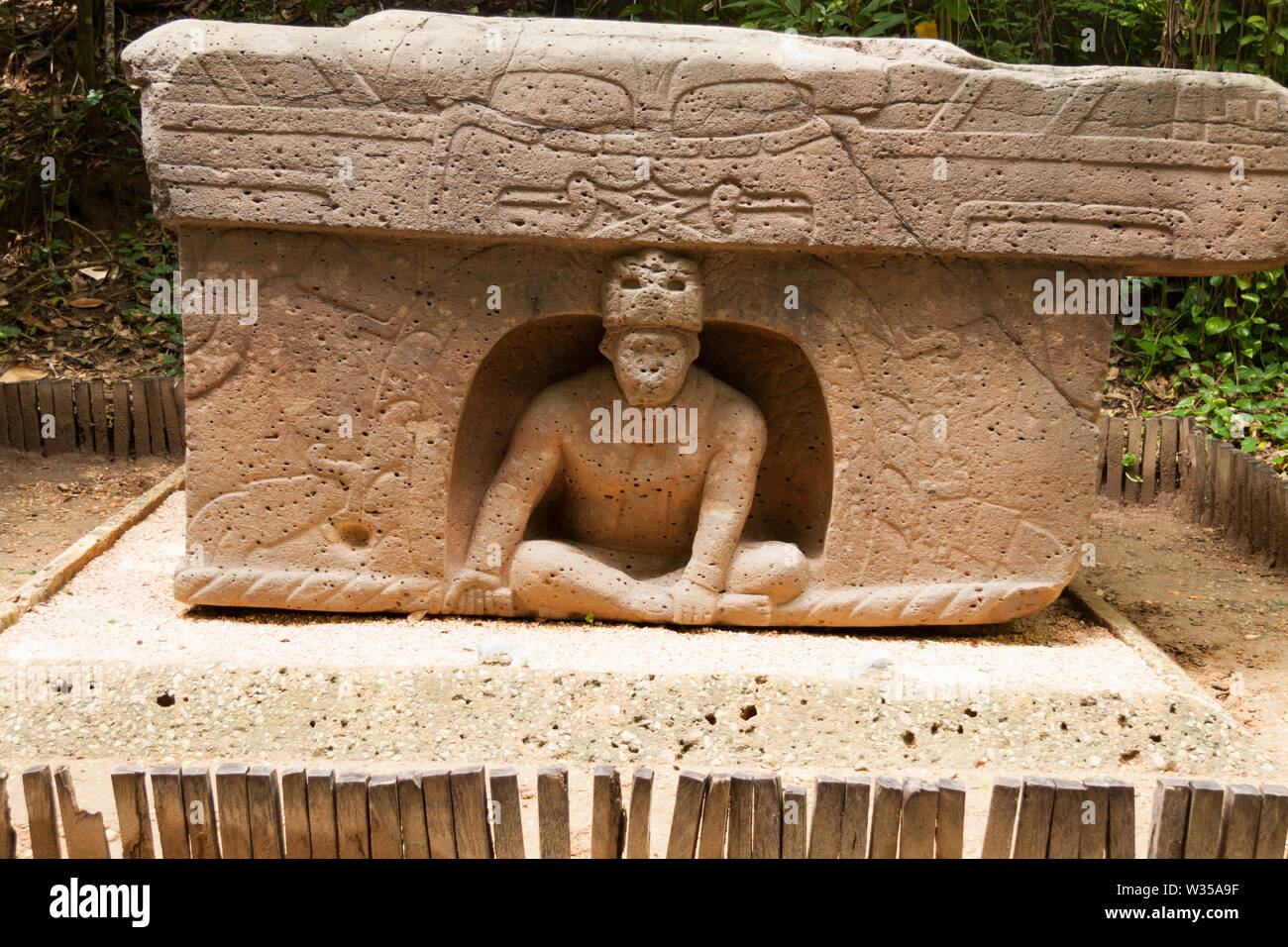 The triumphal altar Olmec, La Venta Park.Villahermosa,Tabasco,Mexico