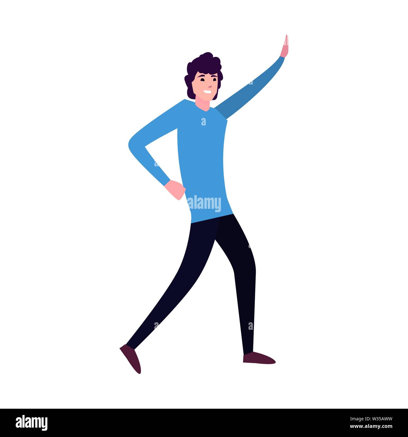 man happy young people on white background vector illustration Stock ...