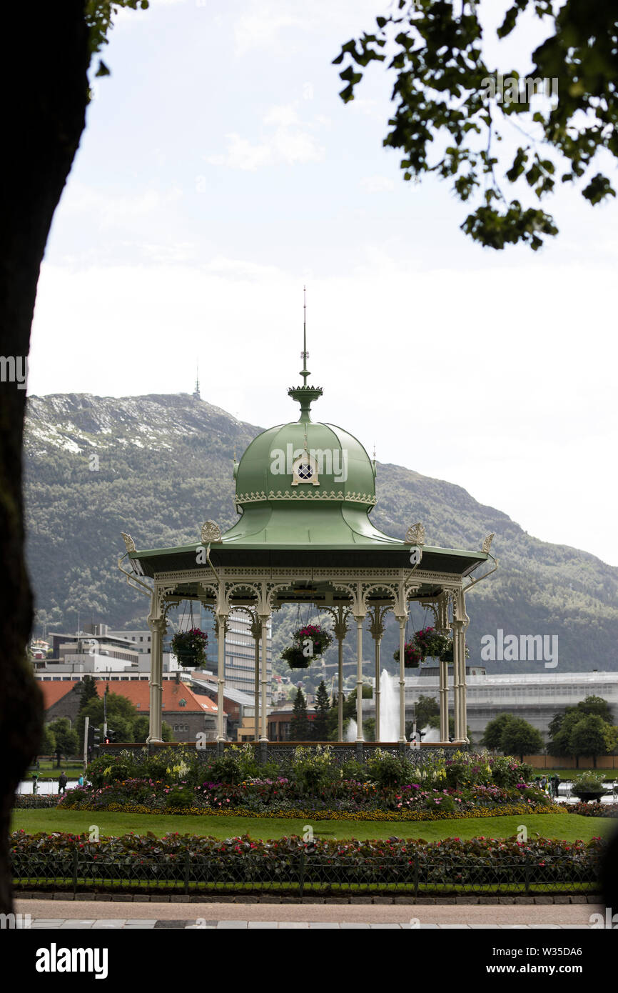 The music pavilion (Musikkpaviljongen) in central Bergen, Norway. Stock Photo