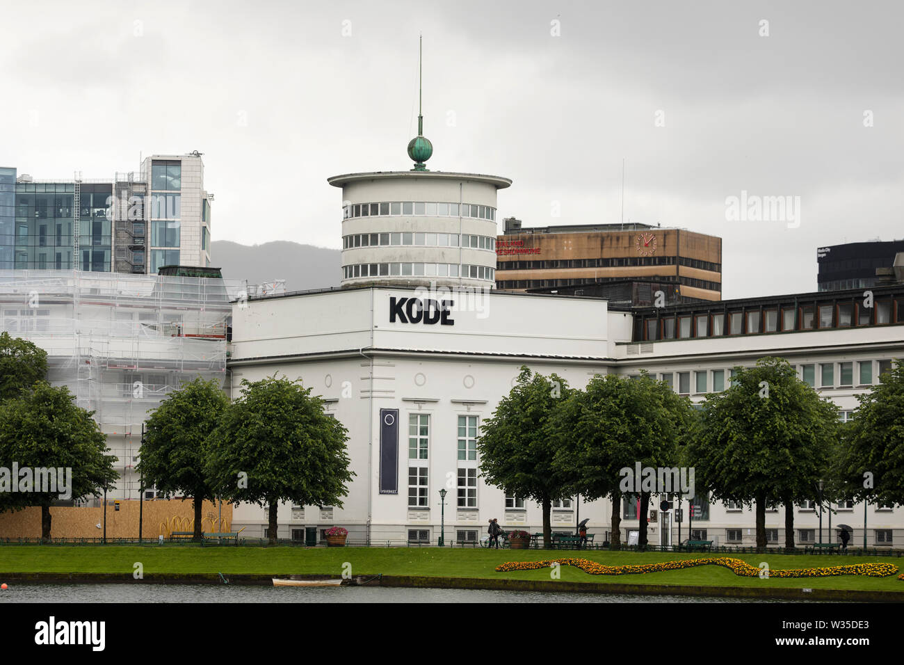 The KODE 4 art museum along Lille Lungegårdsvannet lake in the center of Bergen, Norway. Stock Photo