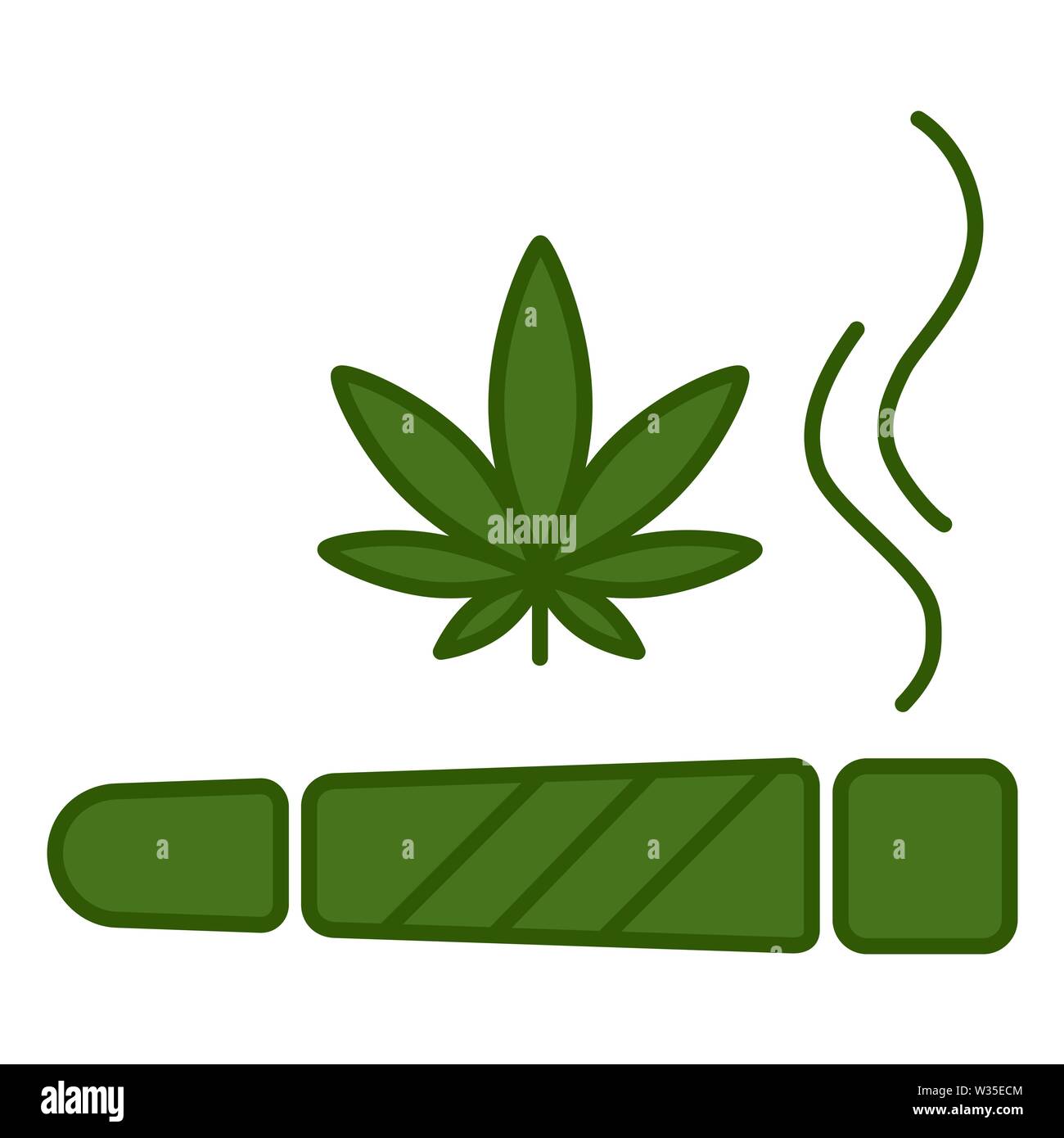 Marijuana joint icon. Isolated vector illustration on white background. Stock Vector