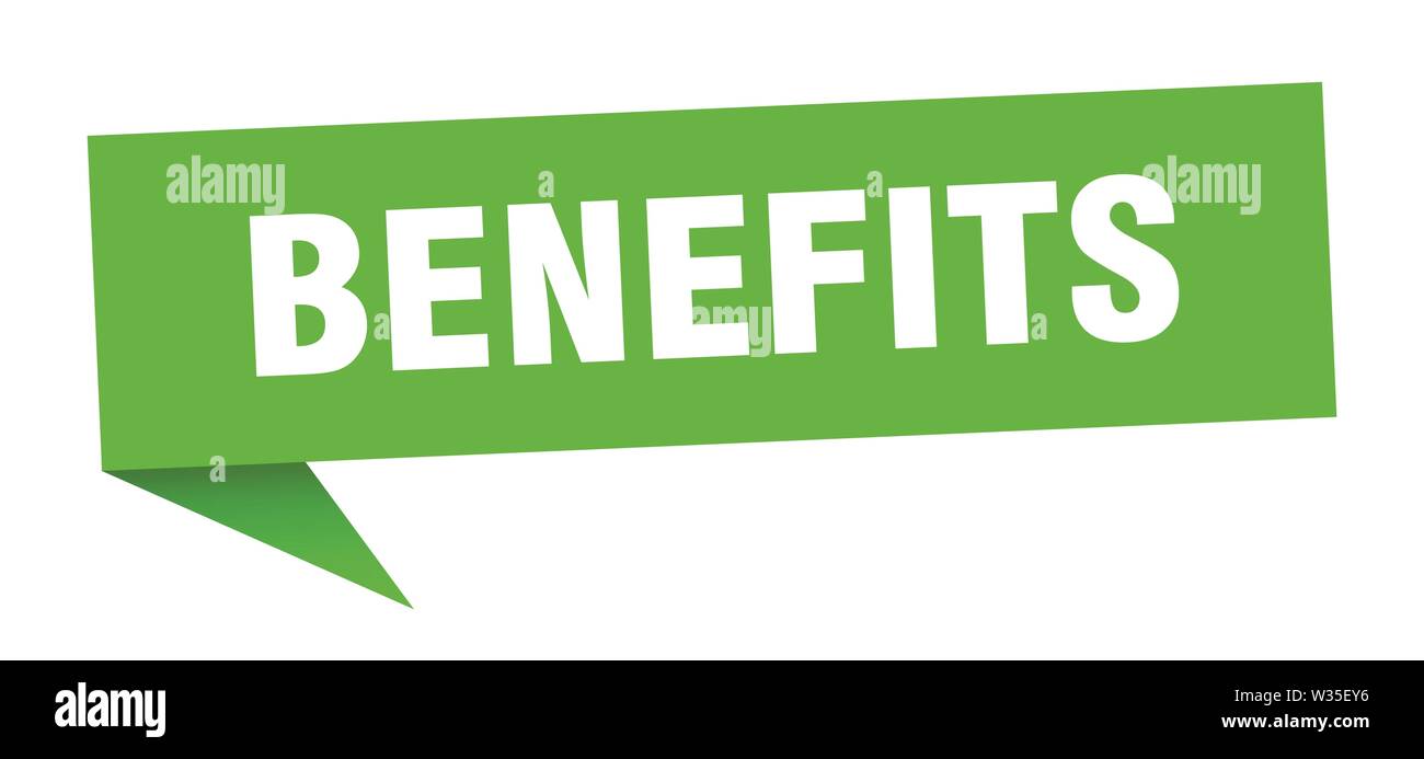 Benefits Speech Bubble Benefits Sign Benefits Banner Stock