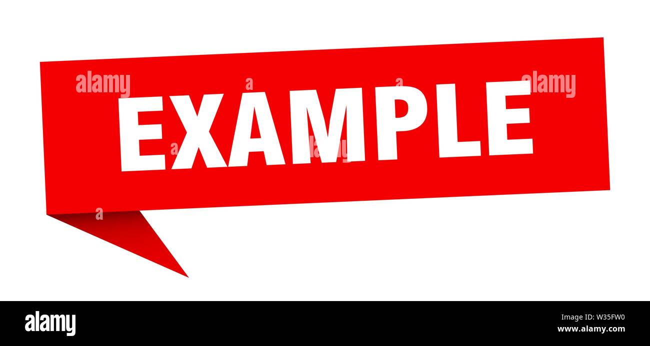 example speech bubble. example sign. example banner Stock Vector