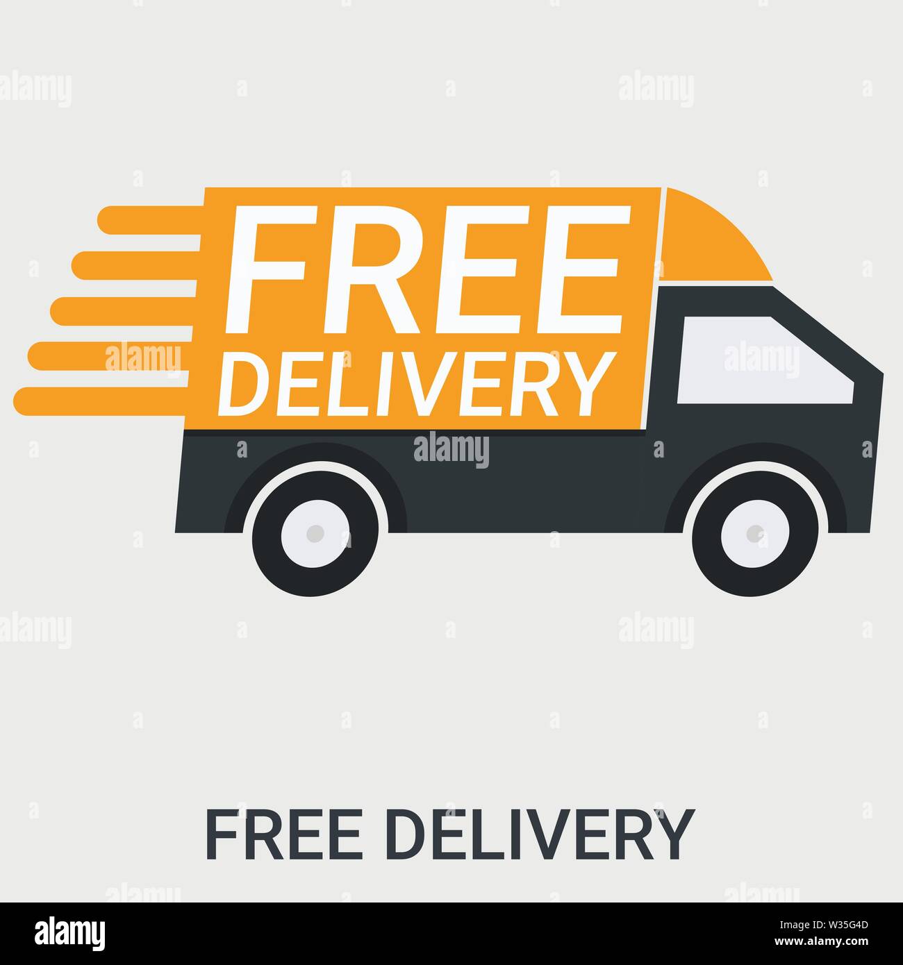 Free delivery in a flat design Stock Vector