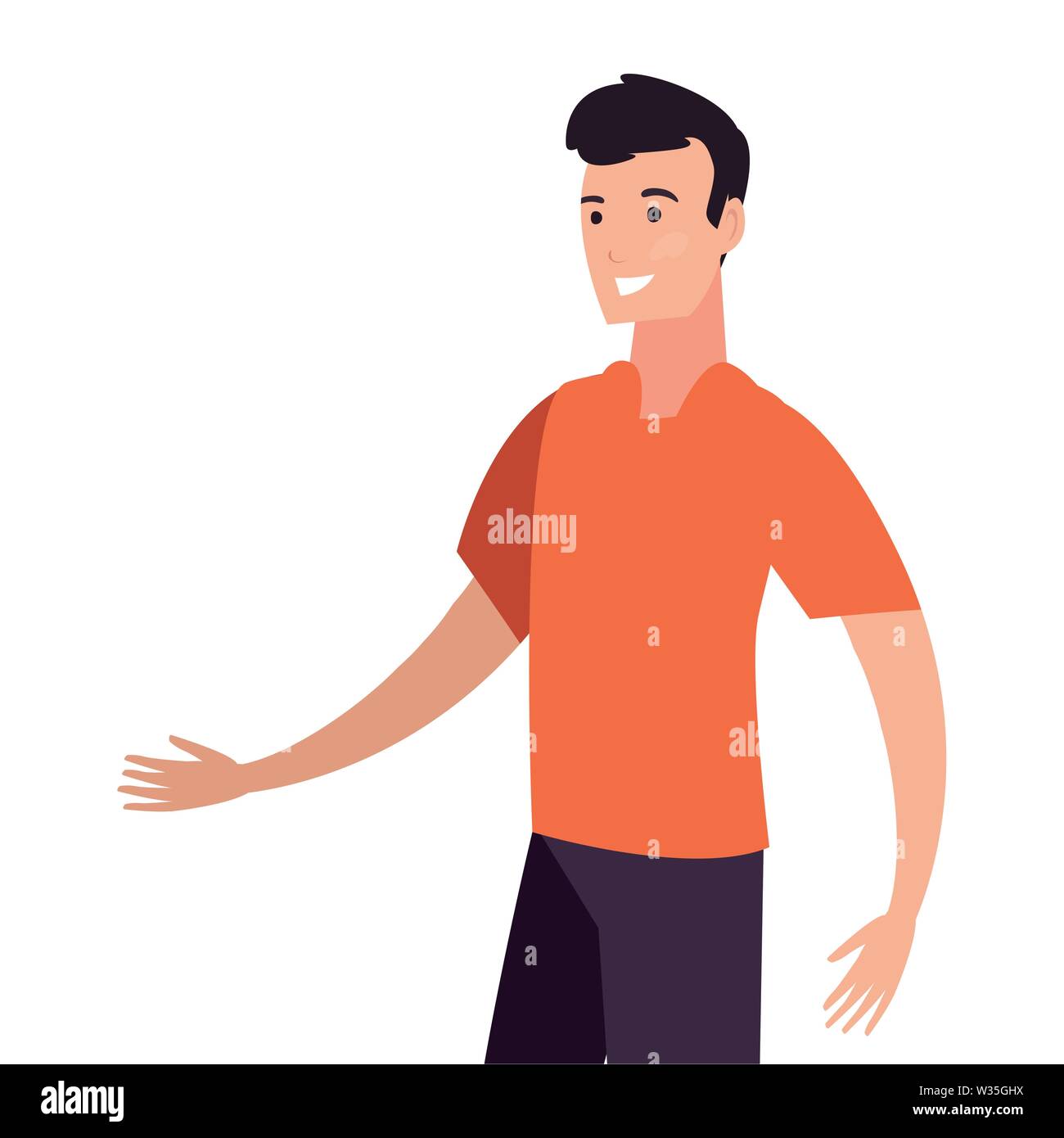 man happy young people on white background vector illustration Stock ...