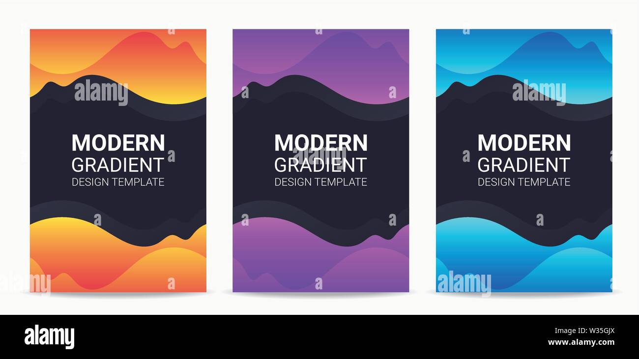 Fluid Modern gradient background design template set Stock Vector Image ...