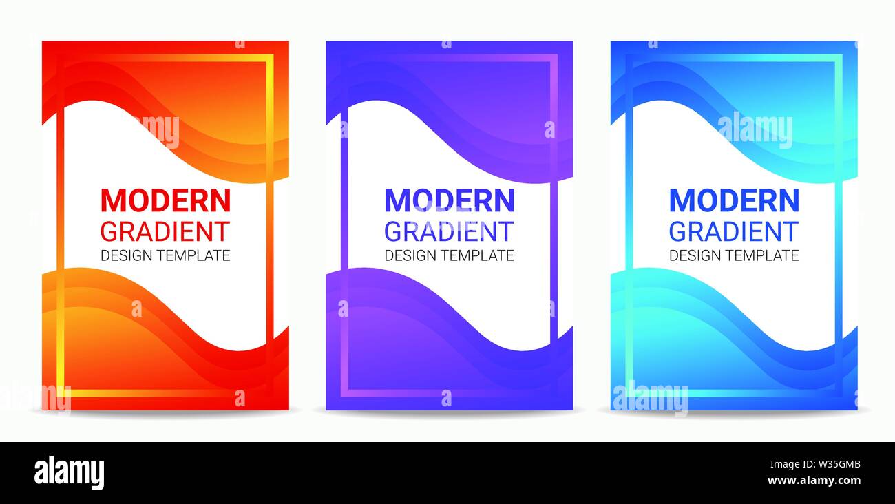 Fluid Modern gradient background design template set Stock Vector Image ...