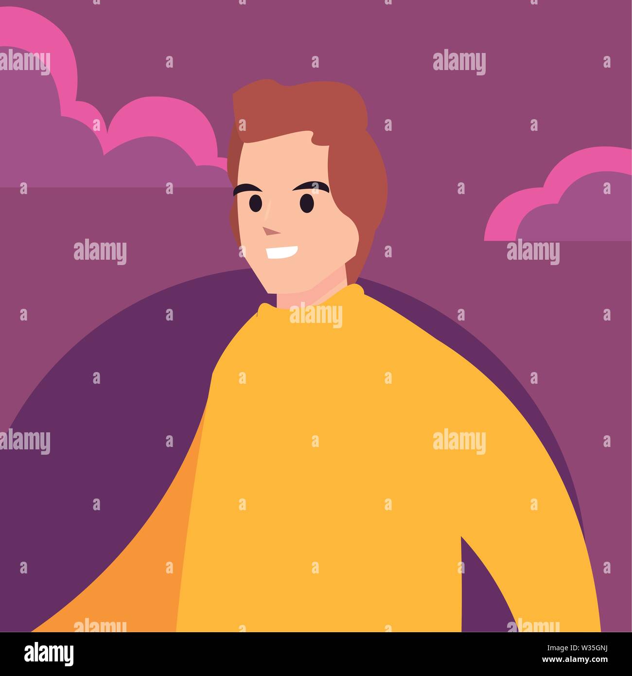 man happy young character outdoor vector illustration Stock Vector ...