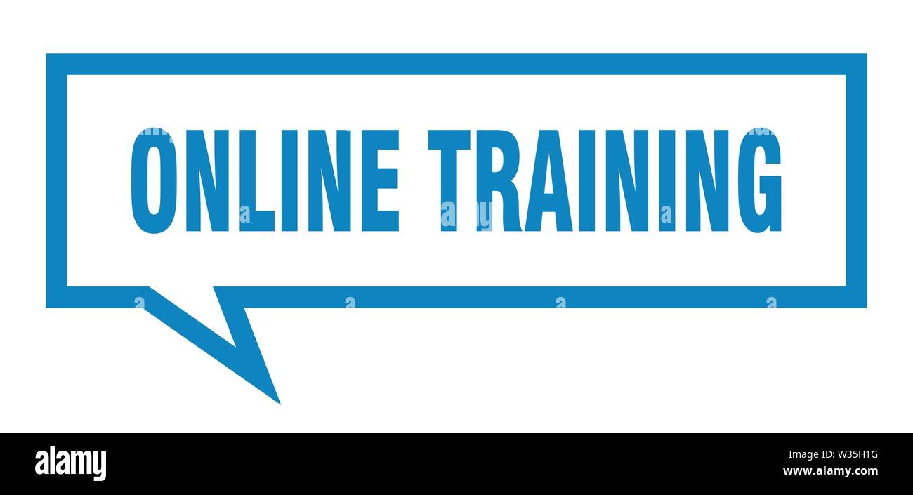 online training sign. online training square speech bubble. online training Stock Vector
