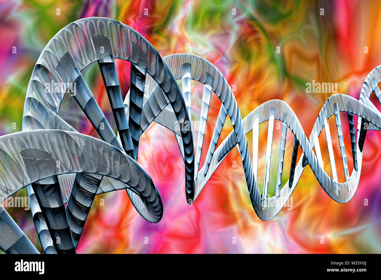 Abstract DNA strand double helix genetics 3D illustration Stock Photo ...