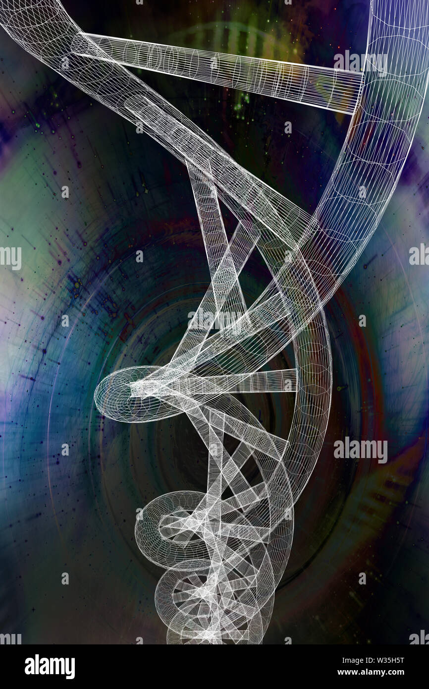 Abstract DNA strand double helix genetics 3D illustration Stock Photo ...