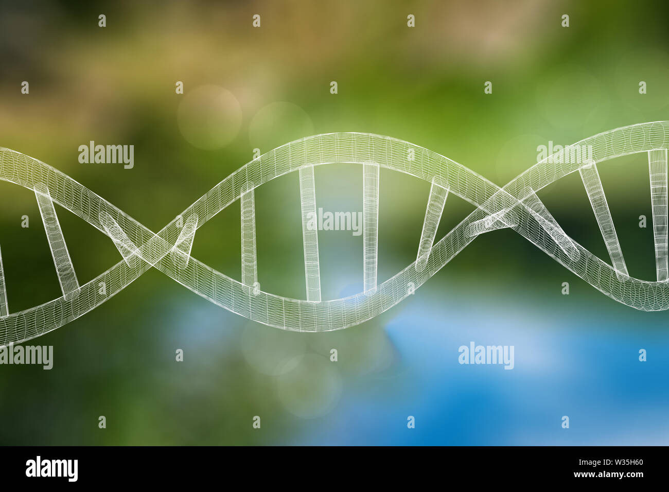 Abstract DNA strand double helix genetics 3D illustration Stock Photo ...