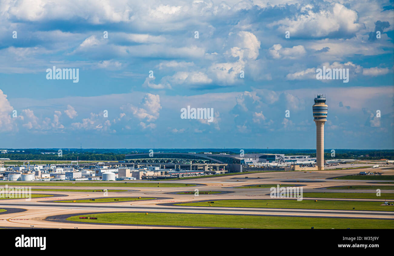 Tower at Atlanta Airport Stock Photo