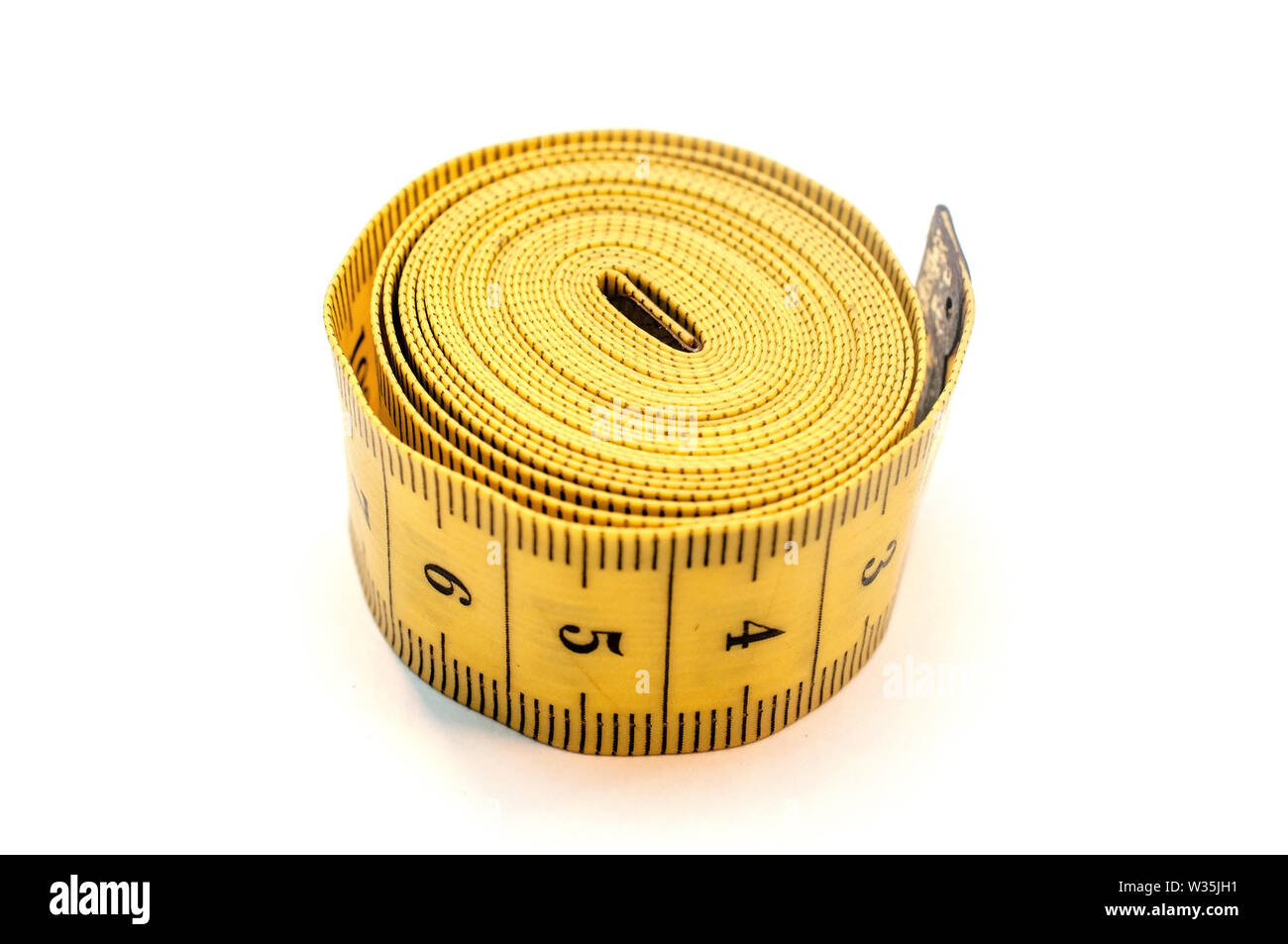 Measuring tape isolated on white background Stock Photo