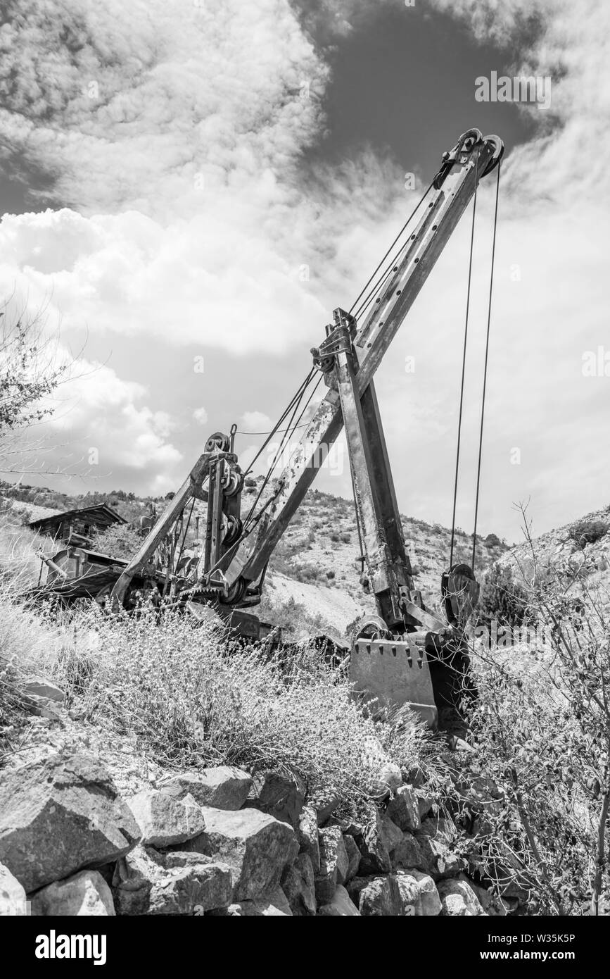 Jerome Ghost Town Antique Power Shovel Stock Photo
