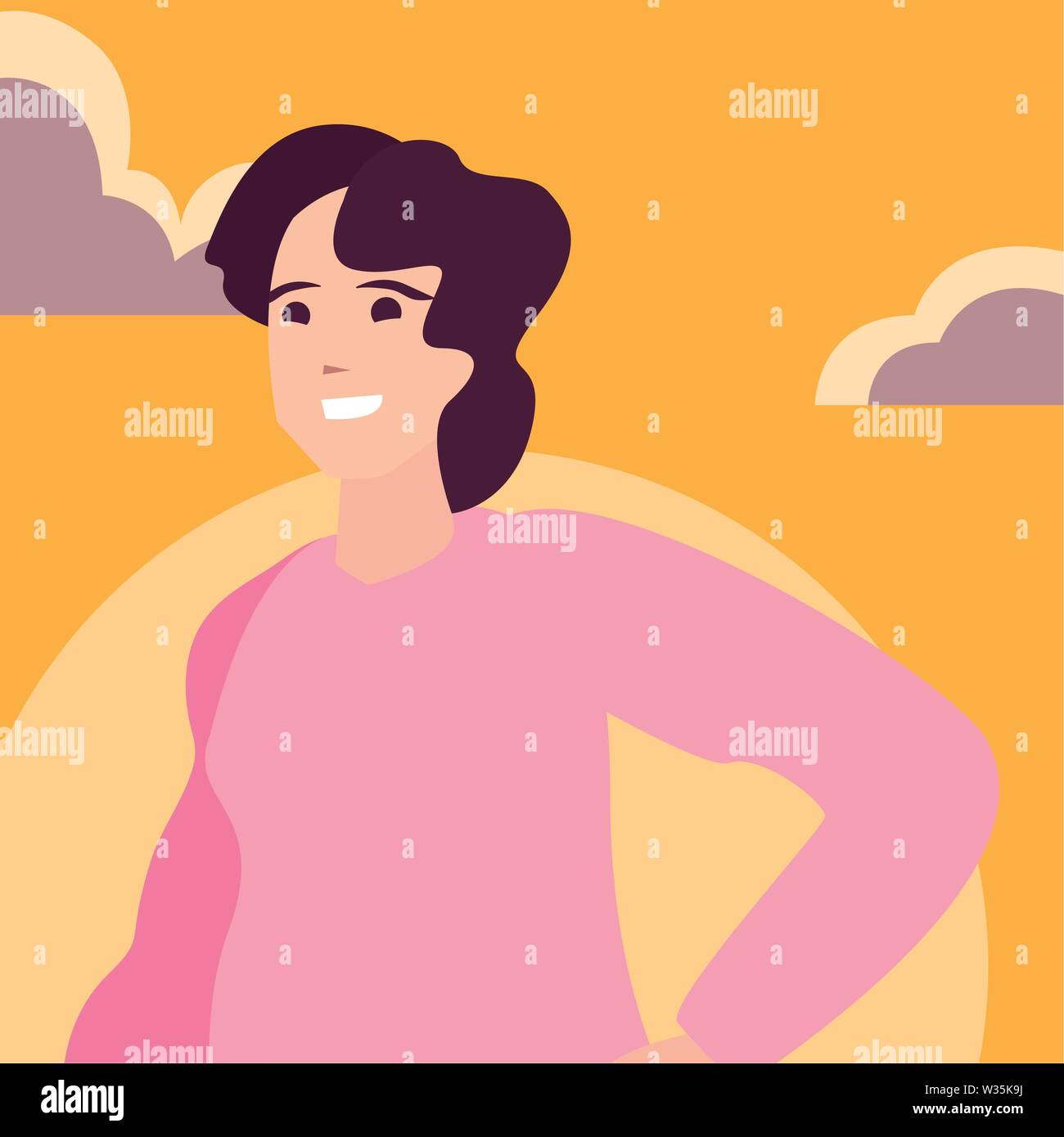 man happy young character outdoor vector illustration Stock Vector ...