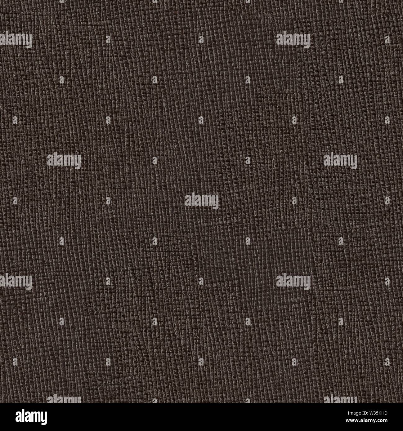 Dark brown leather texture. Seamless square background, tile ready. Stock Photo