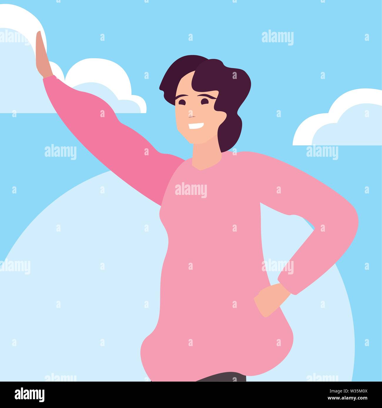 man happy young character outdoor vector illustration Stock Vector ...