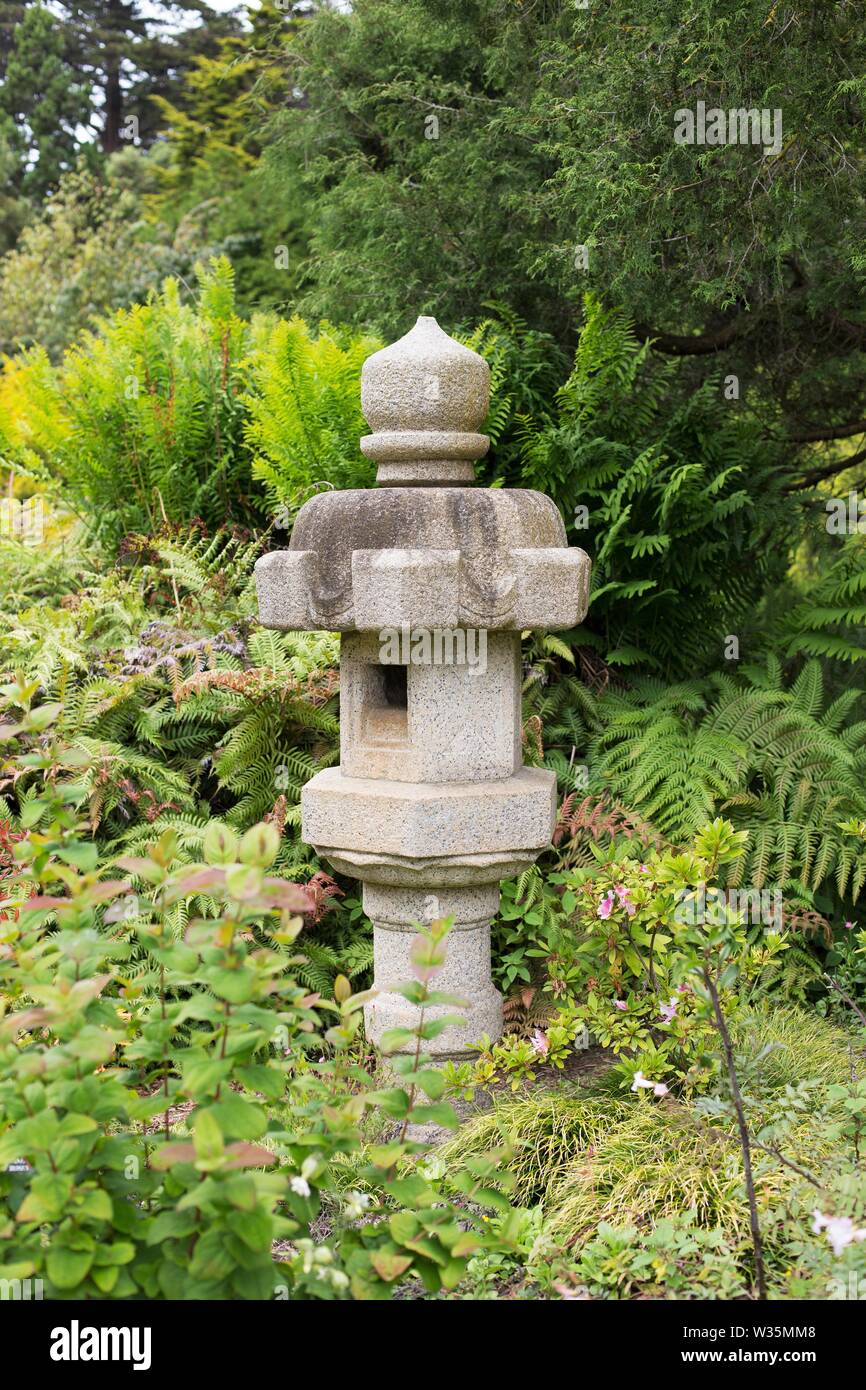 A Stone Pagoda At The San Francisco Botanical Garden In San