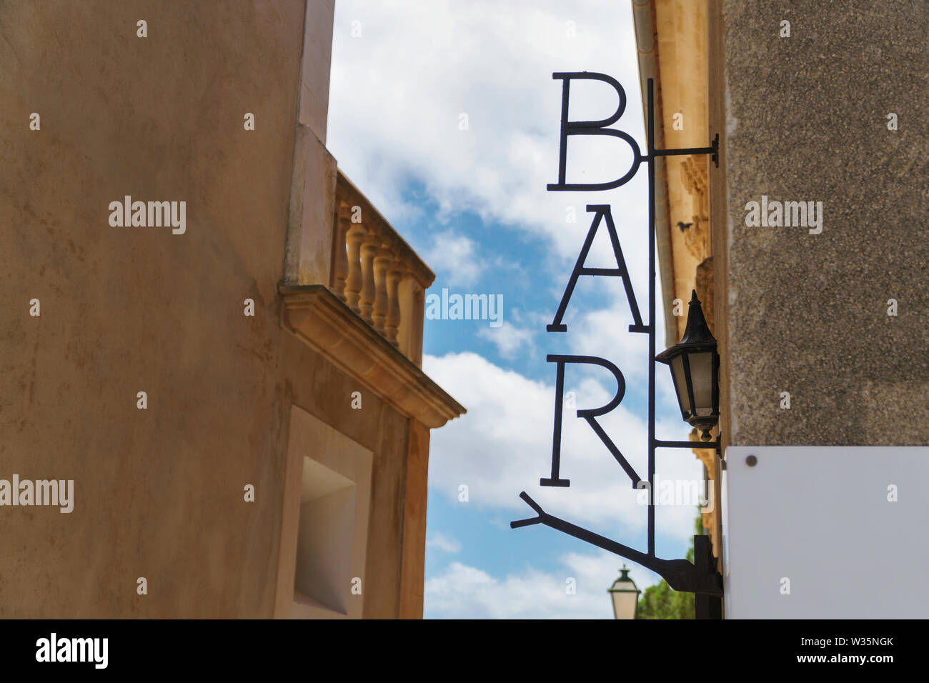 Blue sign with white lettering hires stock photography and images Alamy
