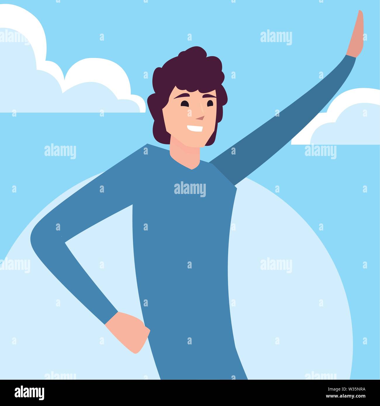 man happy young character outdoor vector illustration Stock Vector ...