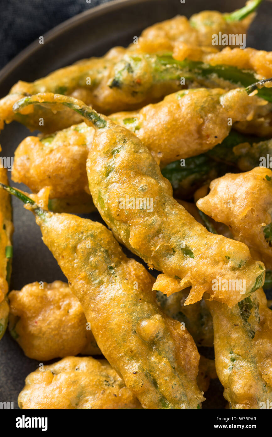 Homemade Deep Fried Shishito Peppers with Sauce Stock Photo Alamy