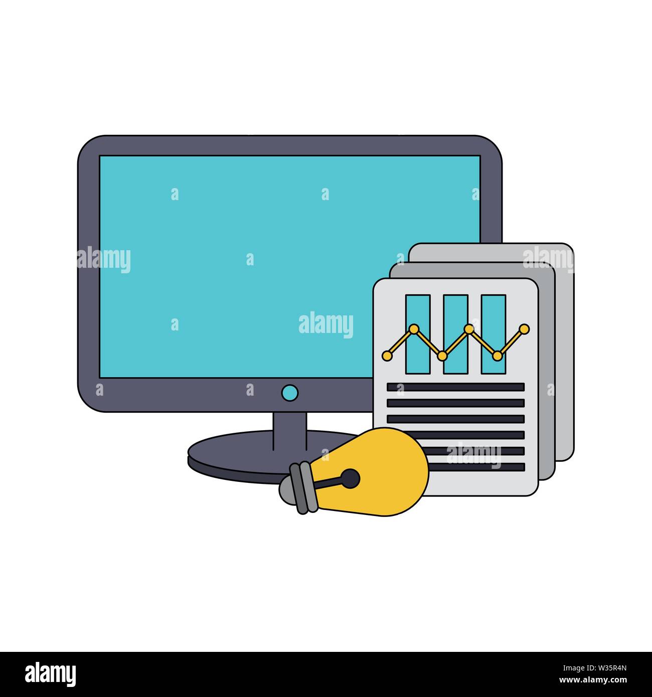 computer screen technology hardware cartoon Stock Vector Image & Art Alamy