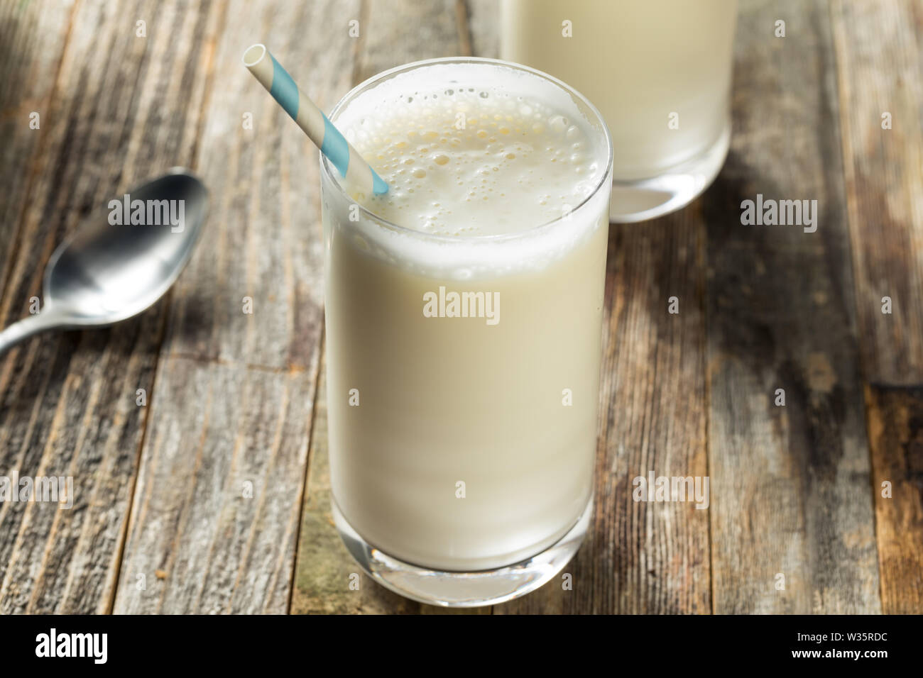 Homemade Vanilla Brooklyn Egg Cream in a Glass Stock Photo Alamy