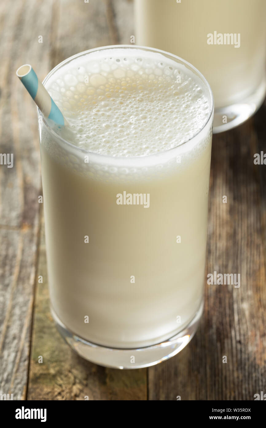 Homemade Vanilla Brooklyn Egg Cream in a Glass Stock Photo Alamy