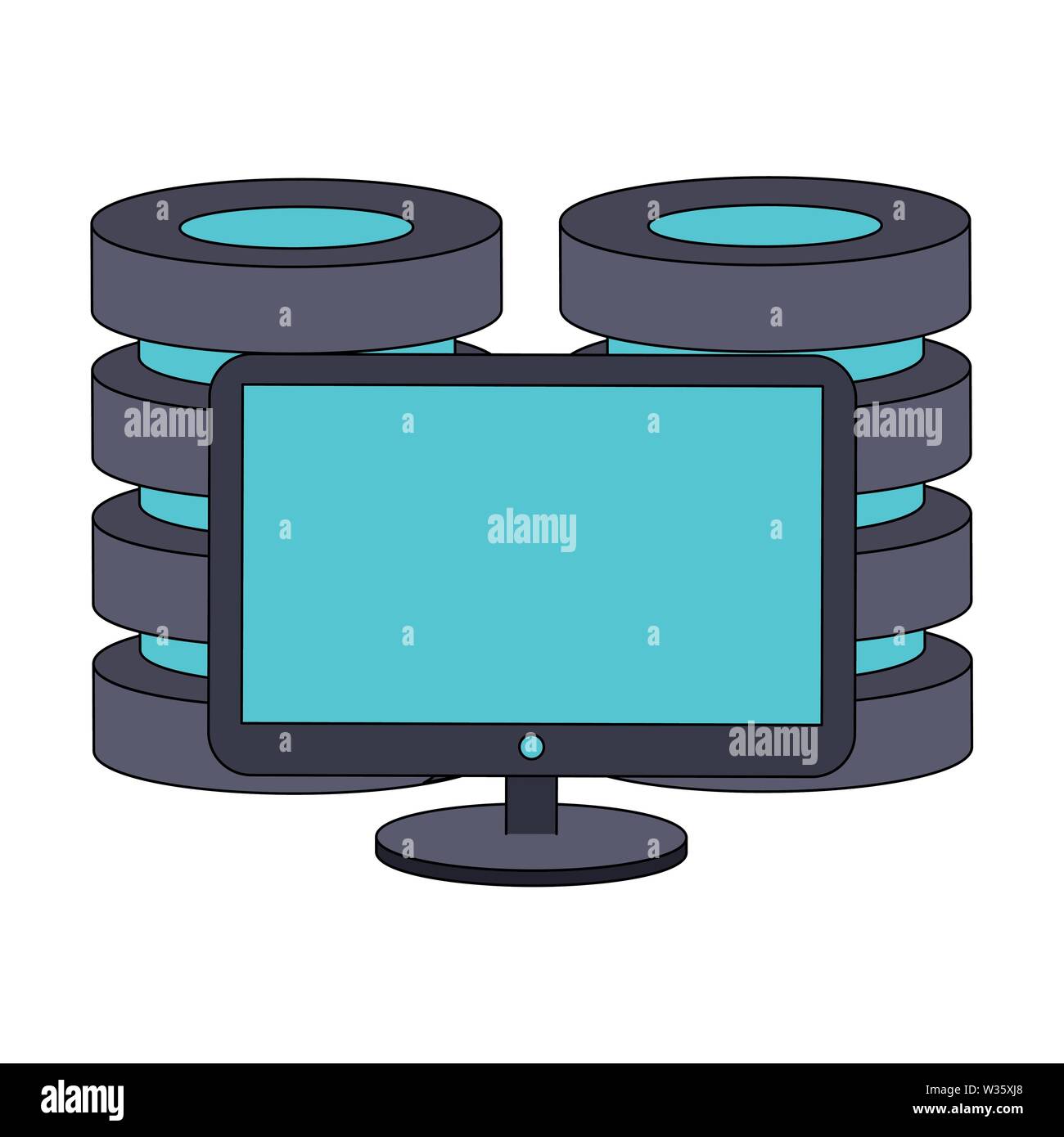computer screen technology hardware cartoon Stock Vector Image & Art Alamy
