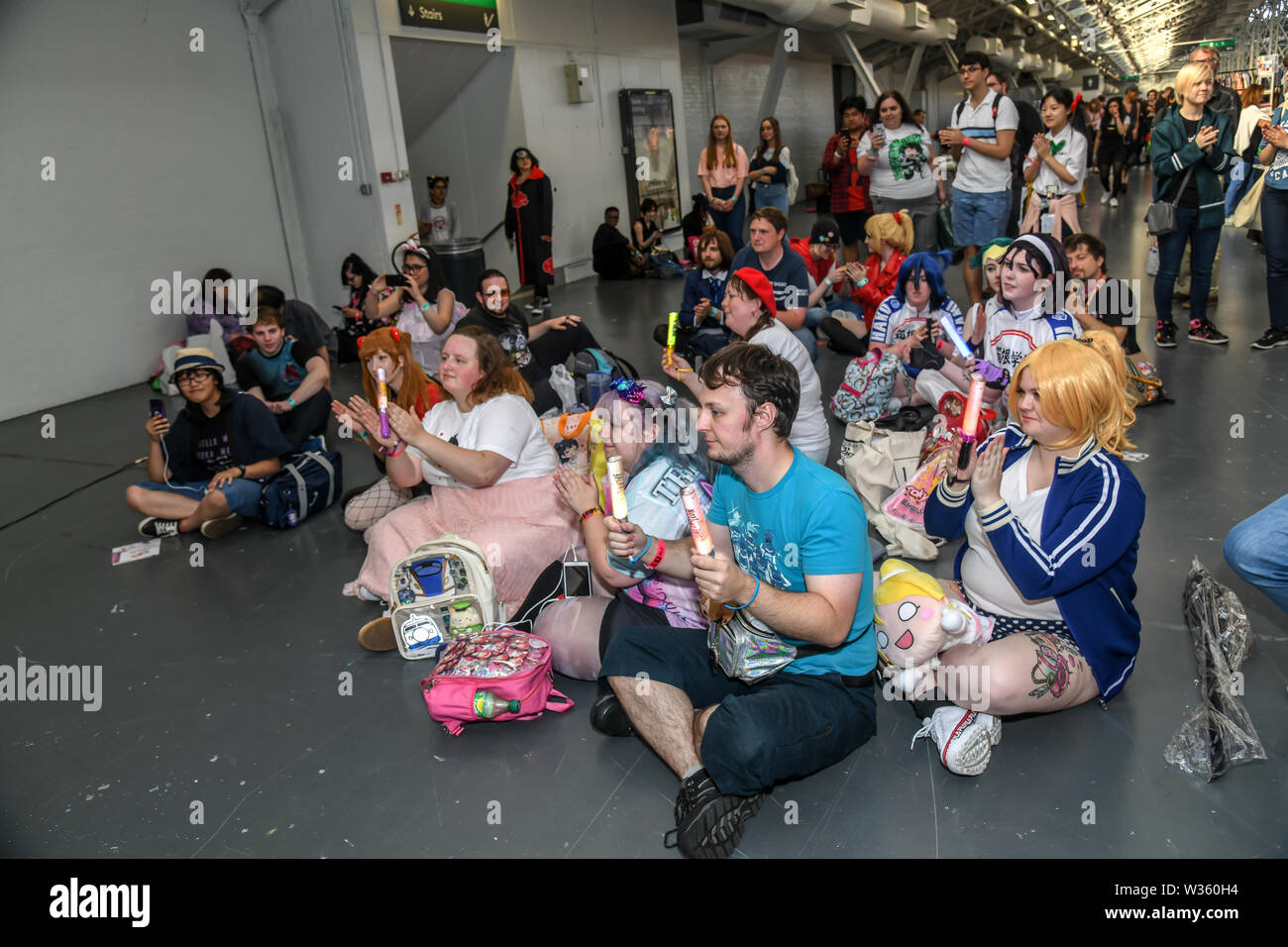 London, UK. 12th July, 2019. Hyper Japan Festival 2019, which features shopping, entertainment, cosplay, fashion and food from Japan on 12 July 2019, Olympia London, UK. Credit: Picture Capital/Alamy Live News Stock Photo