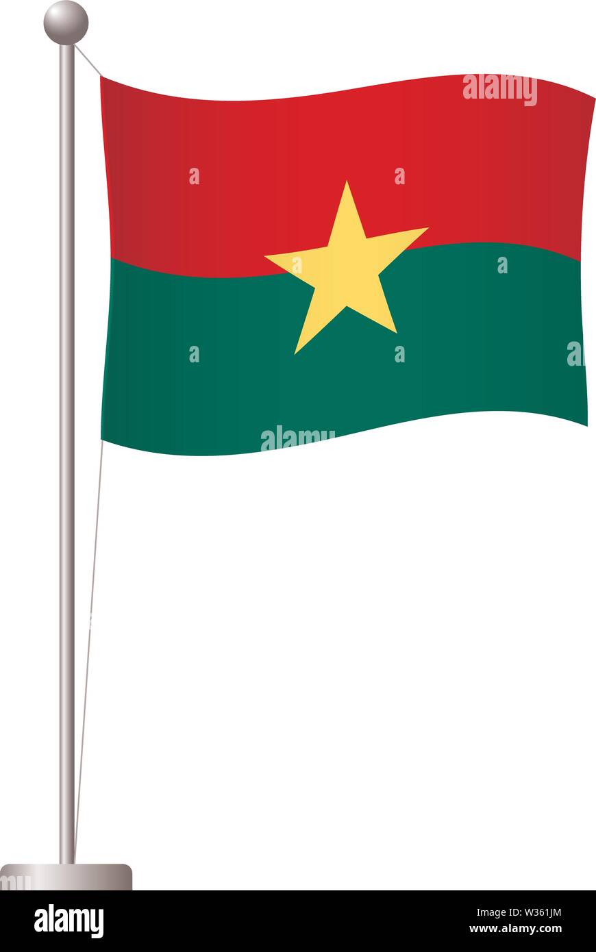 Burkina Faso flag on a flag stand. Vector illustration Stock Vector Image &  Art - Alamy