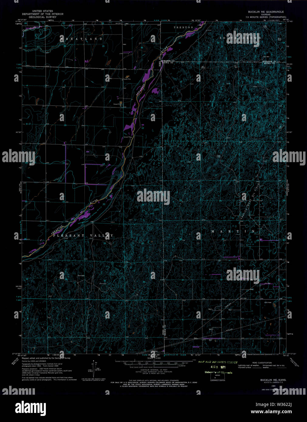 USGS TOPO Map Kansas KS Bucklin NE 510962 1969 24000 Inverted