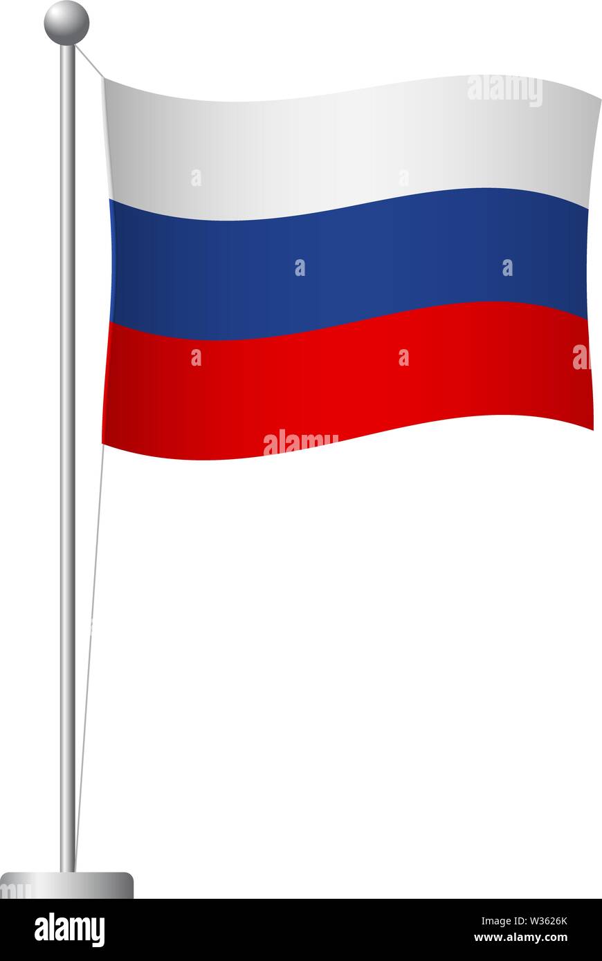 Russia flag. National realistic flag of Russian Federation. Stock Vector