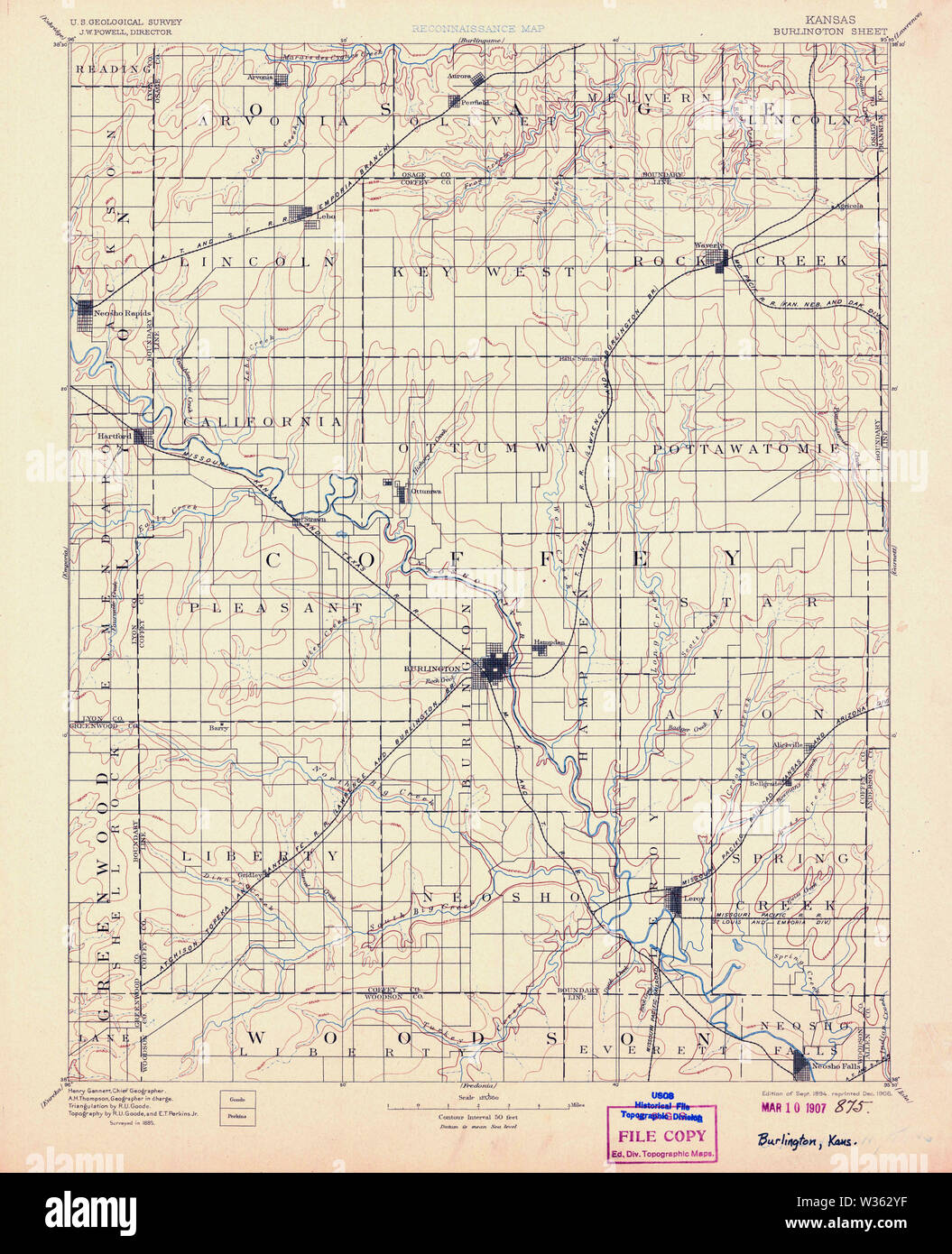 Burlington kansas map hires stock photography and images Alamy