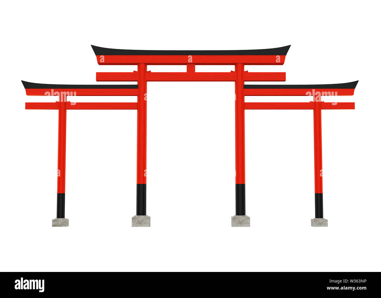 Torii Traditional Japanese Gate Isolated Stock Photo