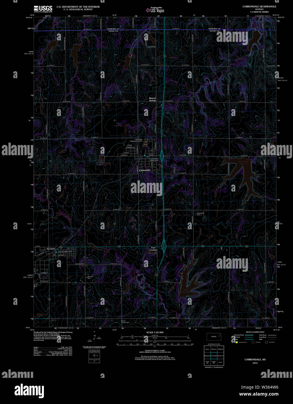 Carbondale kansas map hires stock photography and images Alamy