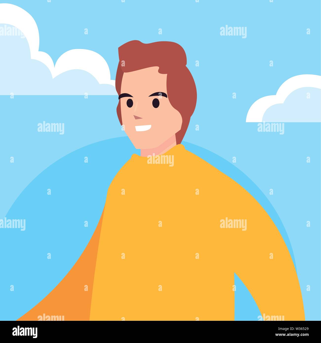 man happy young character outdoor vector illustration Stock Vector ...