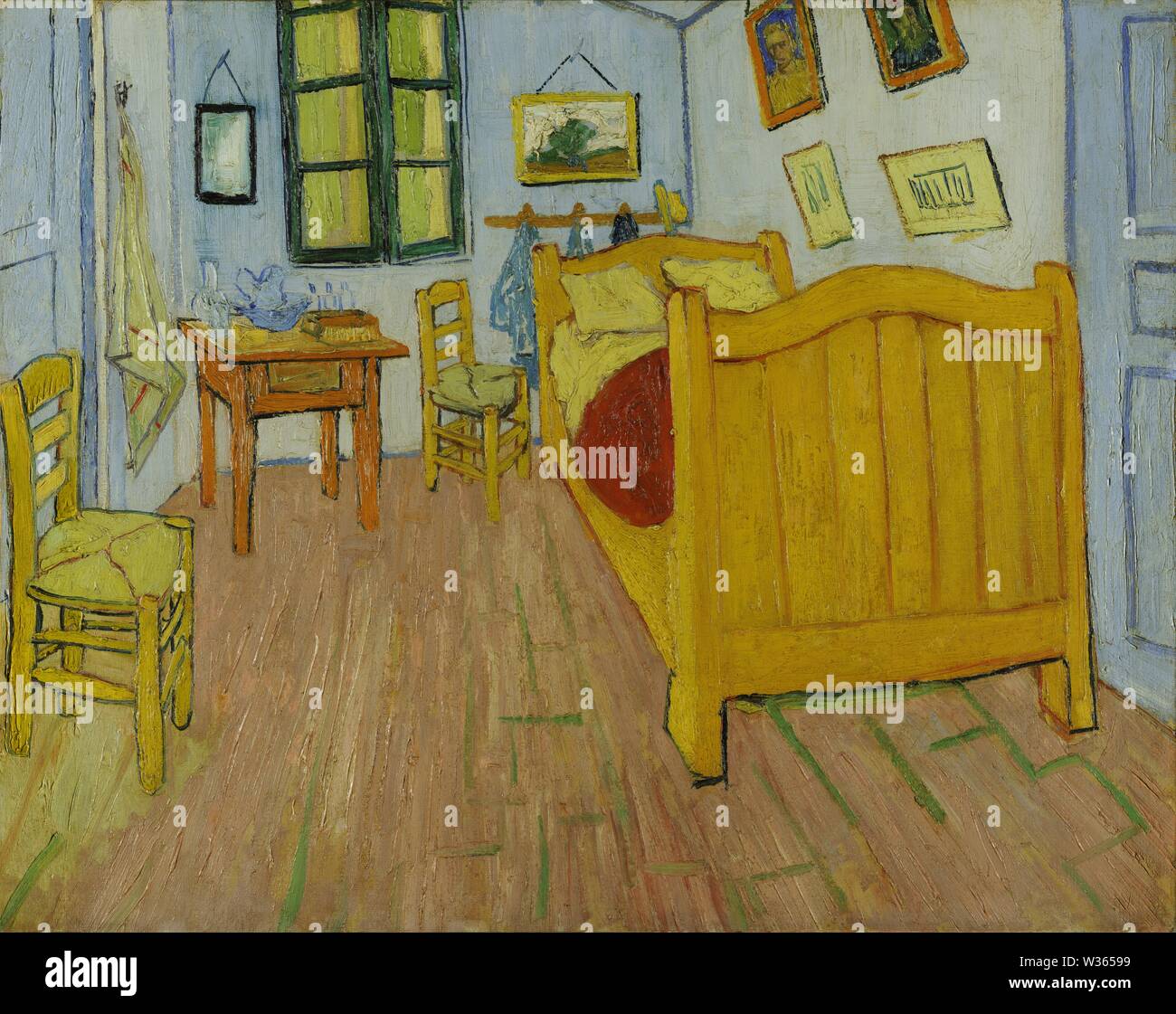 Van Gogh's Bedroom in Arles (The Bedroom), original (1st) version (October 1888) painting by Vincent van Gogh - Very high resolution and quality image Stock Photo