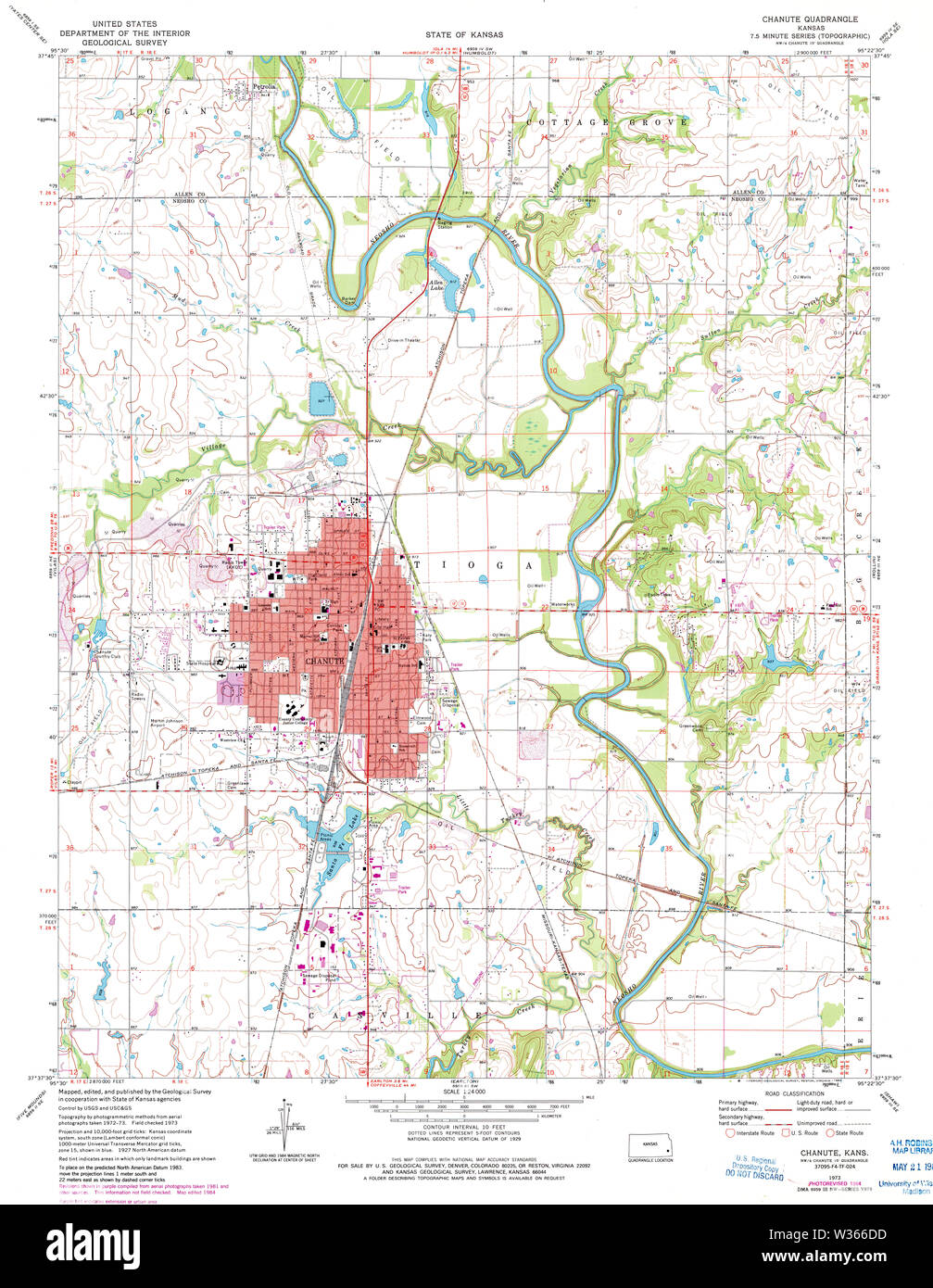 Chanute kansas map Cut Out Stock Images & Pictures - Alamy