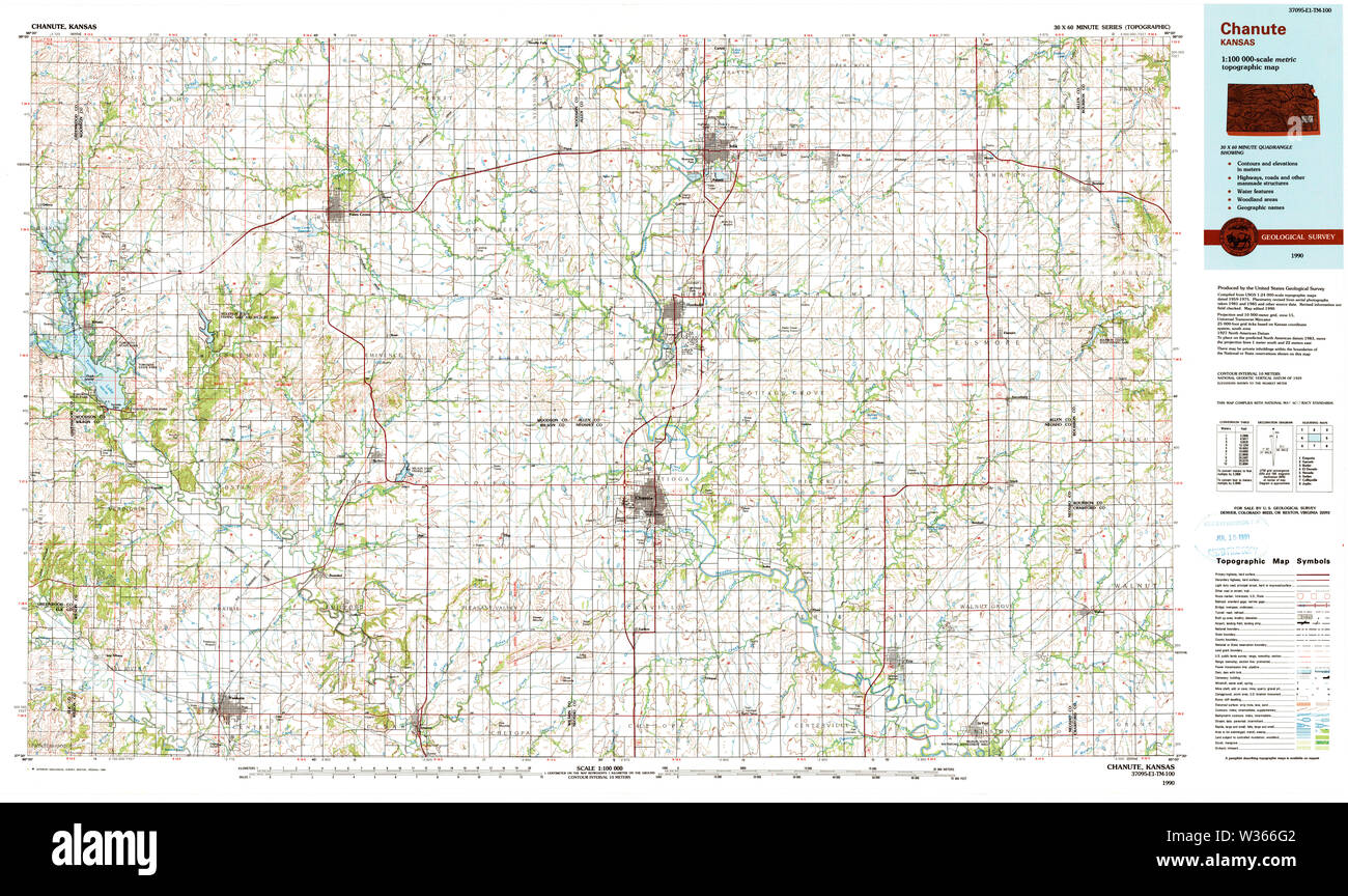 Chanute kansas map Cut Out Stock Images & Pictures - Alamy