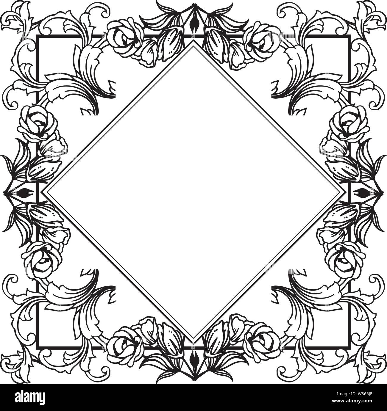 Pattern Flower With Boder Element For Birthday Invitation Cards Vector Illustration Stock Vector Image Art Alamy Pattern Flower With Boder Element For Birthday Invitation Cards Vector Illustration Stock Vector Image Art Alamy