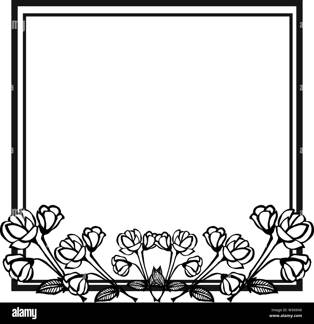 Beautiful black and white greeting - Beautiful Black And White Greeting Card Wedding Card Vector Illustration W366N8 