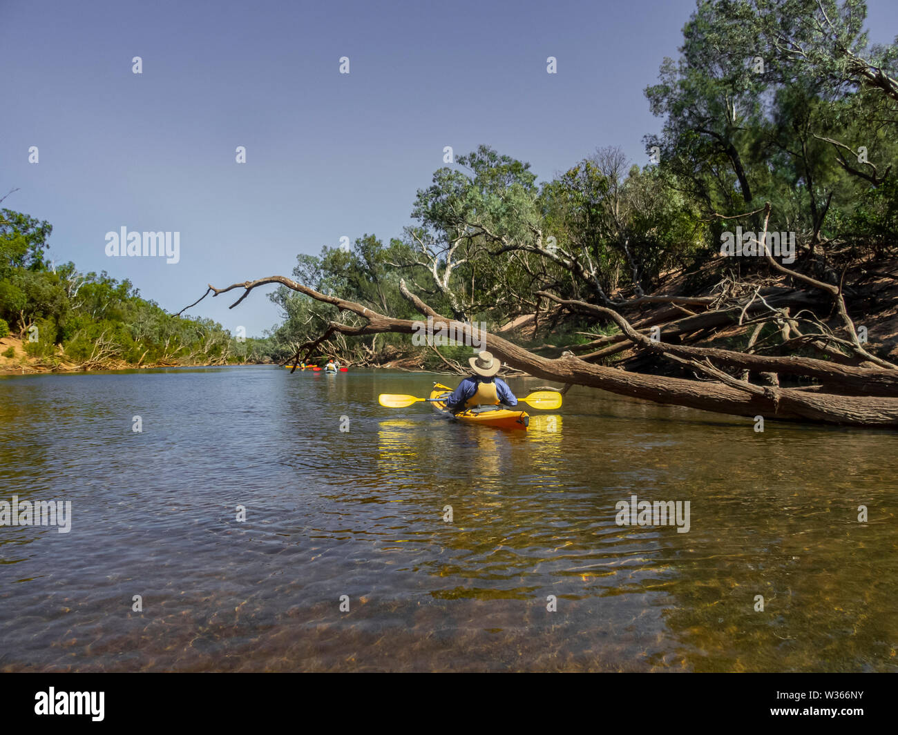 adventure tour with a kayaks on the Katherine river, Northern Territories, Australia Stock Photo
