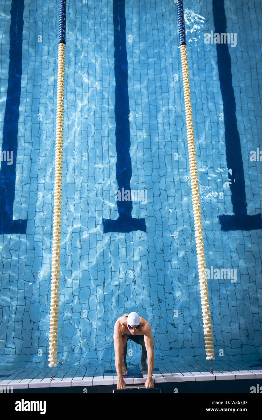 Swimmer in a pool Stock Photo