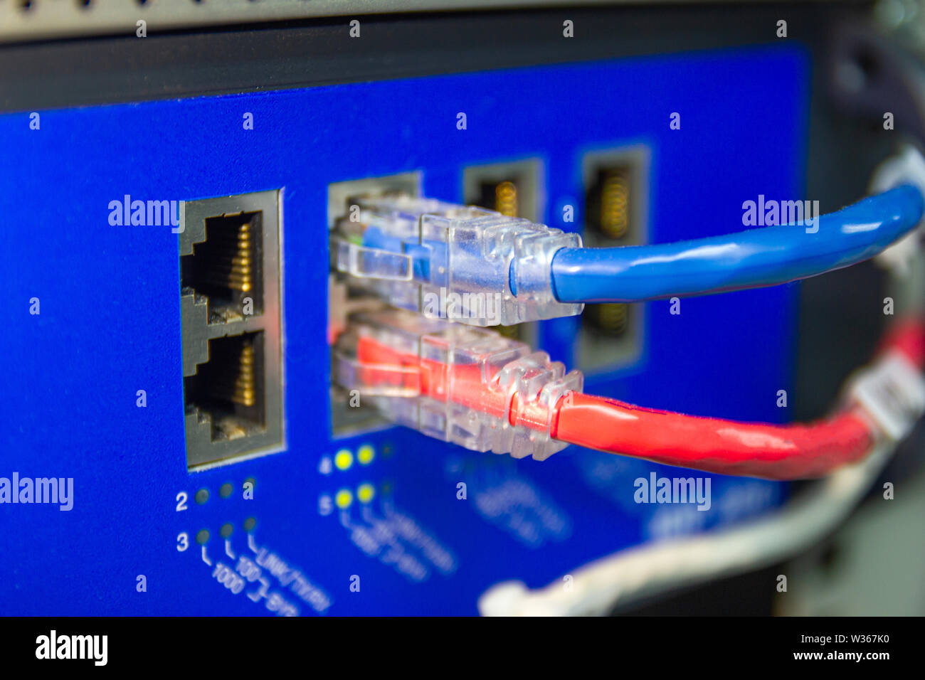 The network cables to connect Lan port in the Datacenter room, concept